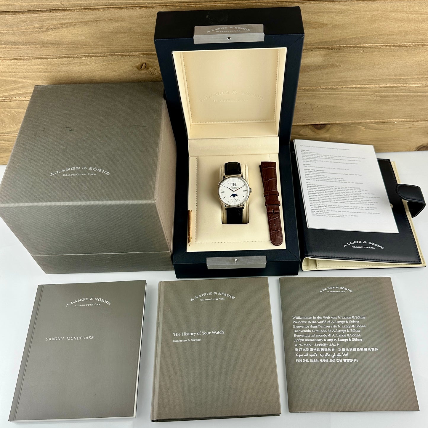 A. Lange & Söhne Saxonia Moon Phase White Gold