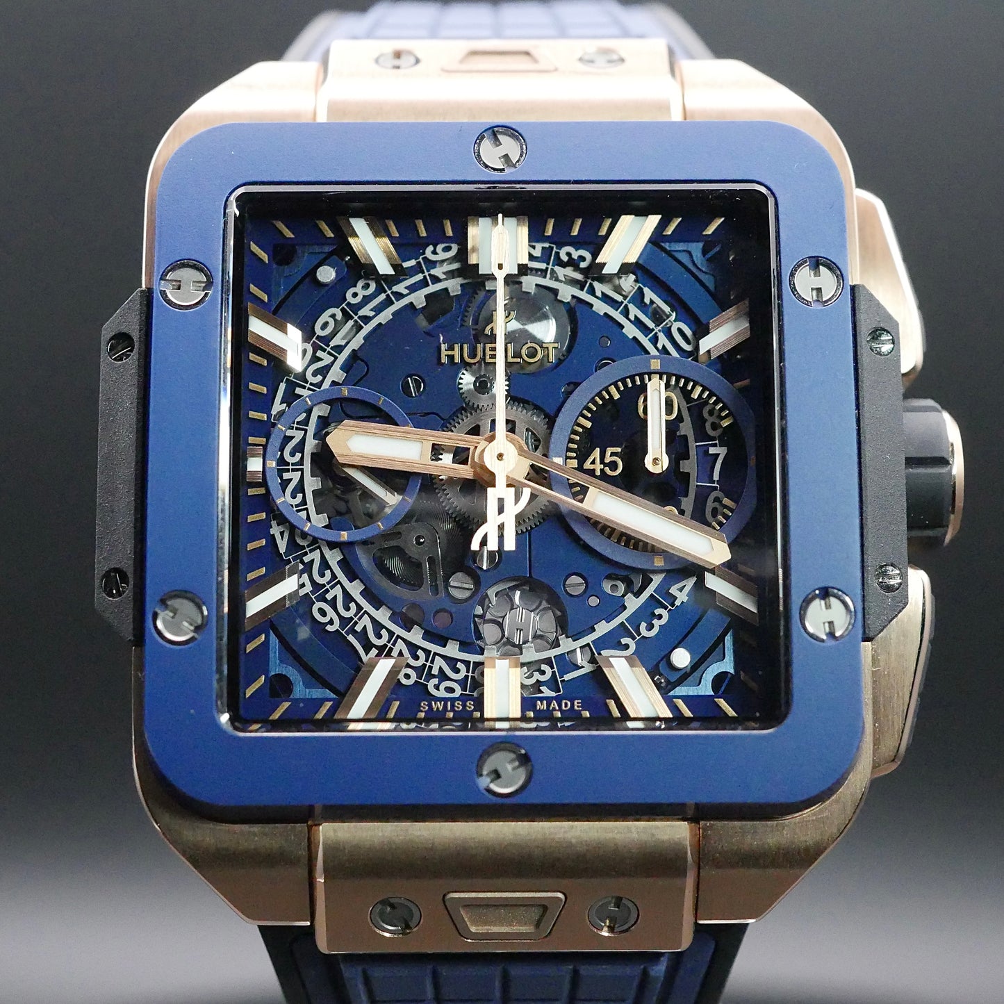 Hublot Square Bang Unico King Gold Blue