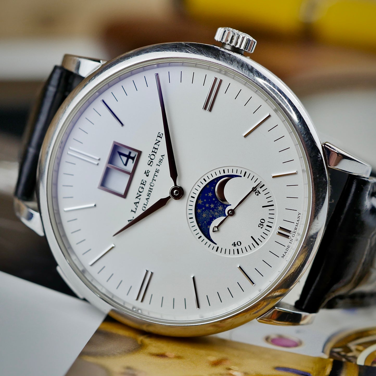 A. Lange & Söhne Saxonia Moon Phase White Gold