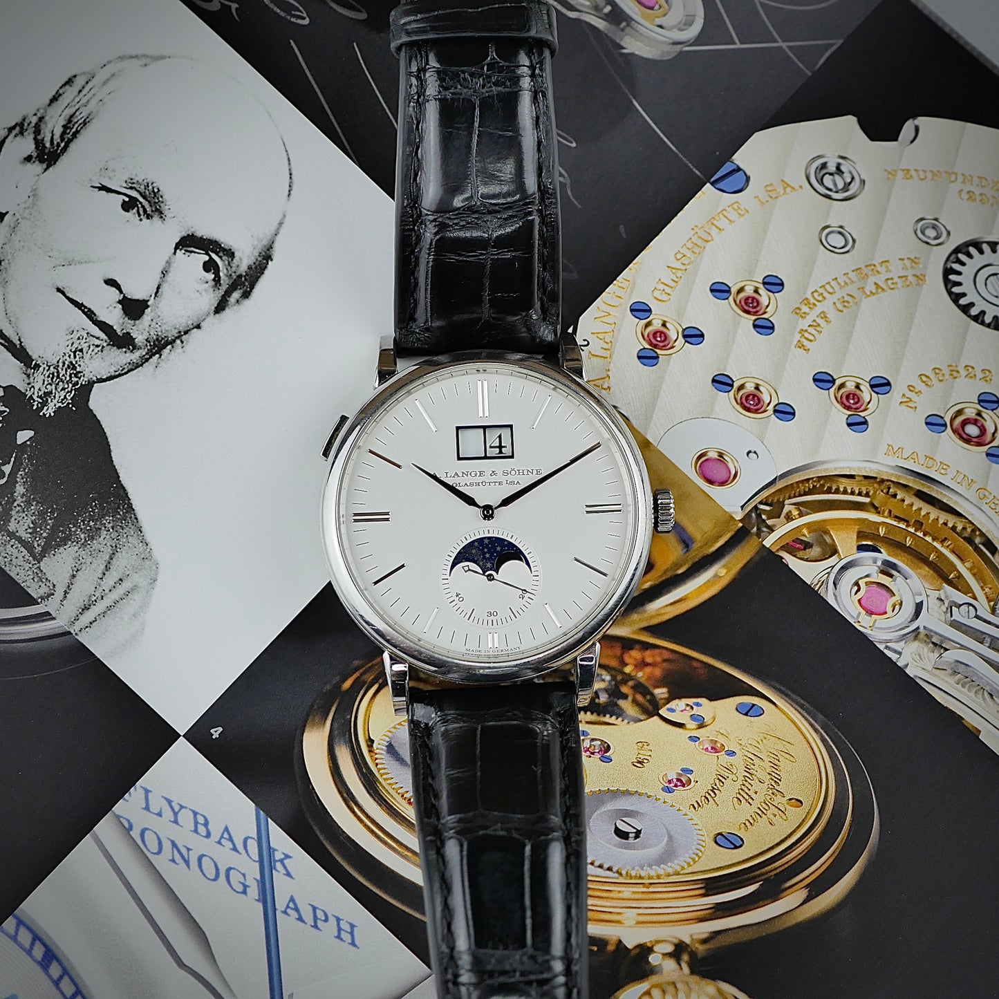 A. Lange & Söhne Saxonia Moon Phase White Gold