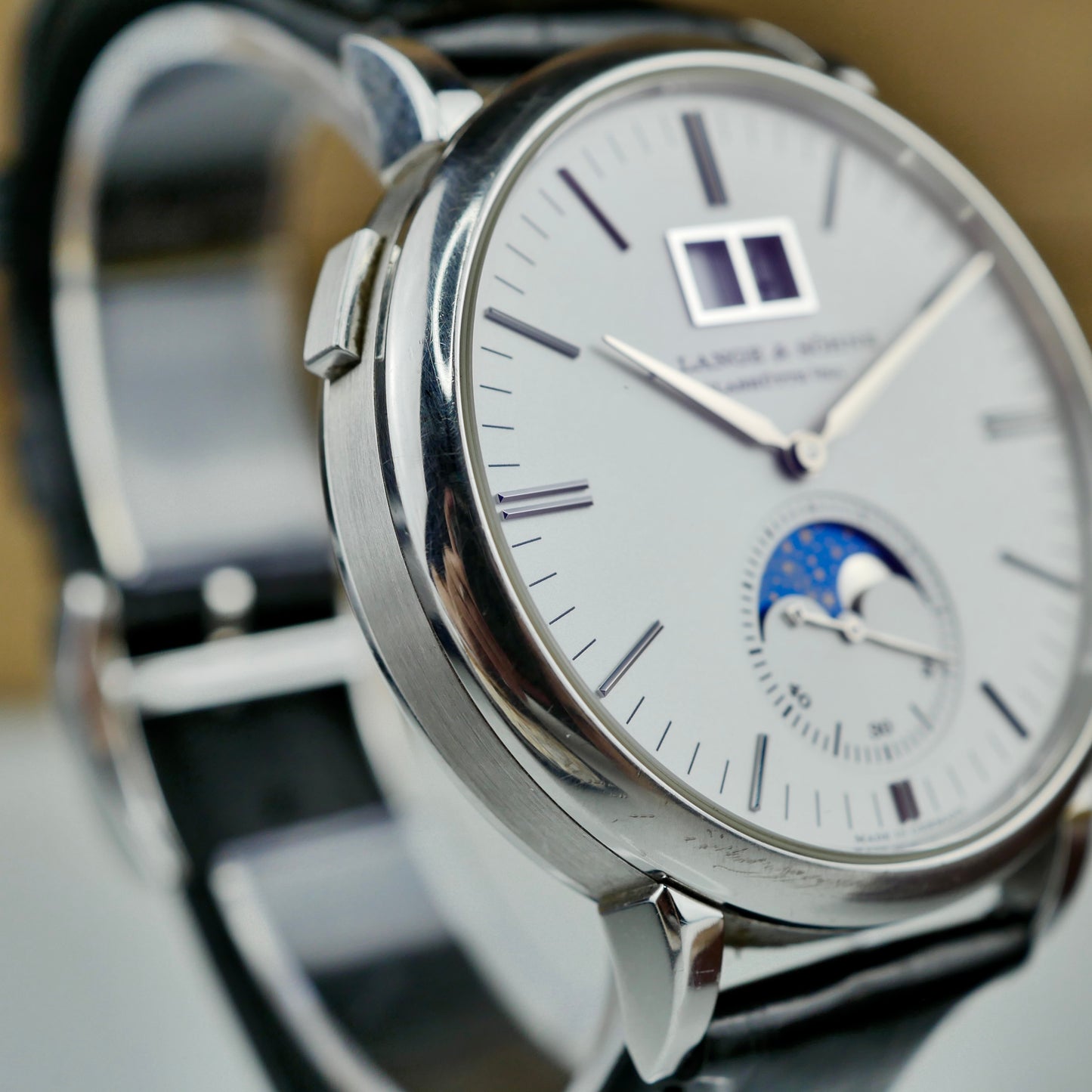 A. Lange & Söhne Saxonia Moon Phase White Gold