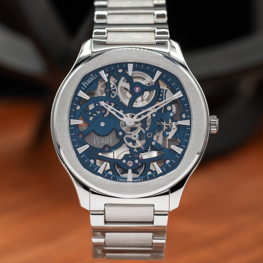 Piaget Polo Skeleton G0A45005  Stainless Steel | Blue Skeleton Dial | 02/2026 | Unworn | Full Set