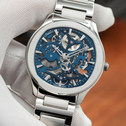 Piaget Polo Skeleton G0A45005  Stainless Steel | Blue Skeleton Dial | 02/2026 | Unworn | Full Set