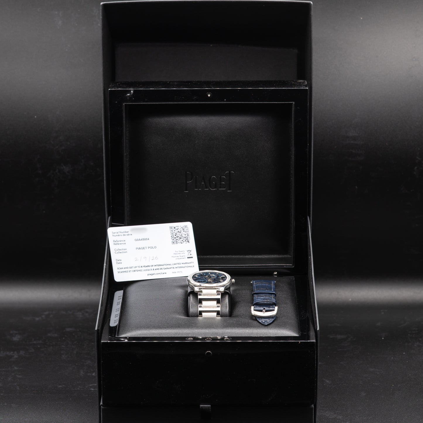 Piaget Polo Skeleton G0A45005  Stainless Steel | Blue Skeleton Dial | 02/2026 | Unworn | Full Set