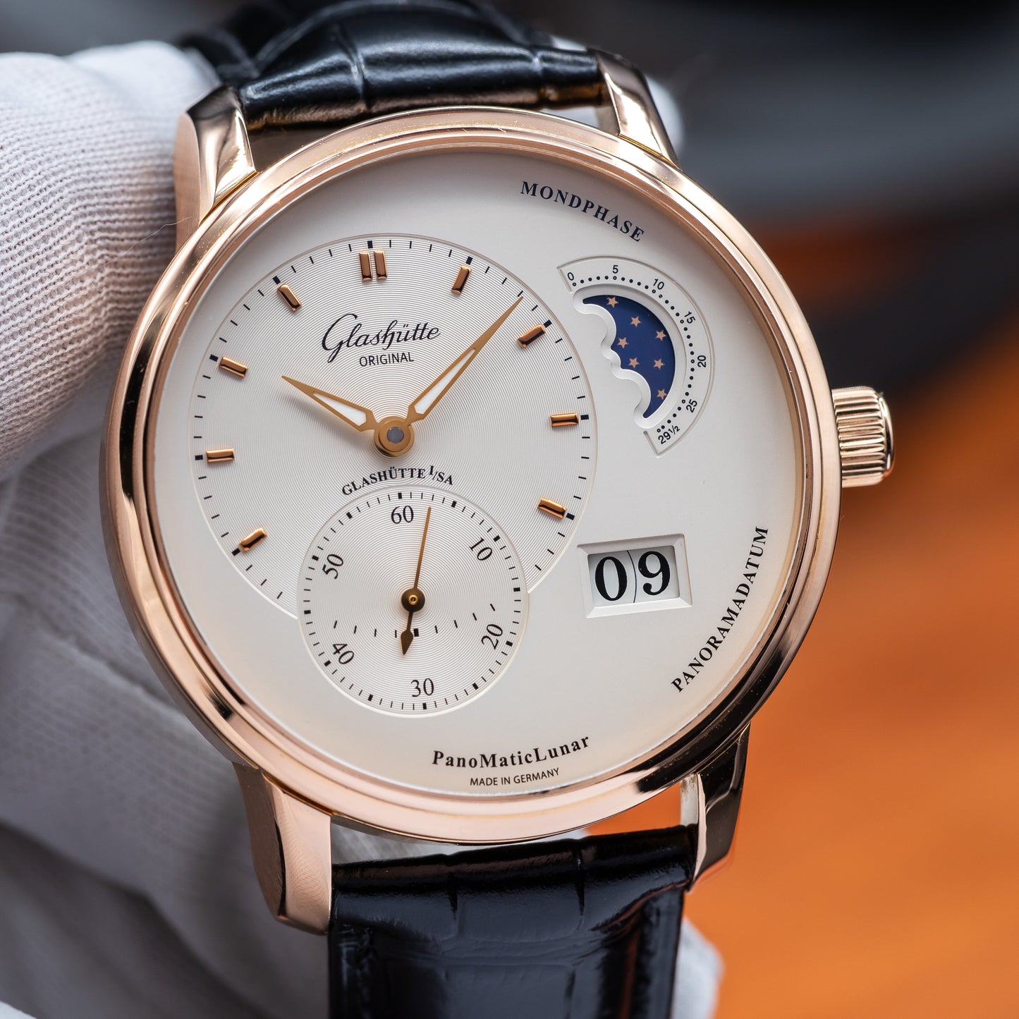 Glashütte Original PanoMaticLunar — Red Gold | Ref. 1-90-02-45-35-62 | 2023 | FULL SET