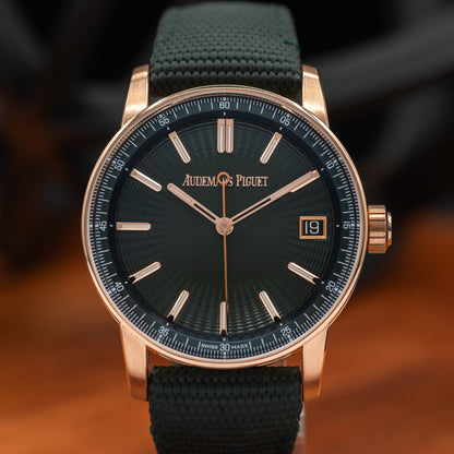 Audemars Piguet Code 11.59 Selfwinding — 18K Rose Gold | Green Dial | Ref. 15210OR.OO.A056KB.01 | 2025