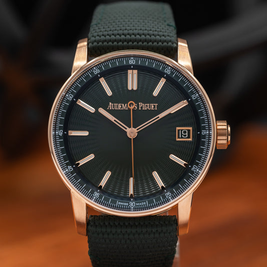 Audemars Piguet Code 11.59 Selfwinding — 18K Rose Gold | Green Dial | Ref. 15210OR.OO.A056KB.01 | 2025