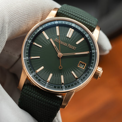 Audemars Piguet Code 11.59 Selfwinding — 18K Rose Gold | Green Dial | Ref. 15210OR.OO.A056KB.01 | 2025