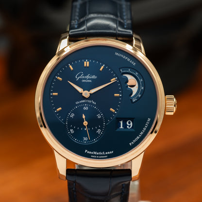 Glashütte Original PanoMaticLunar — Red Gold | Blue Dial | Ref. 1-90-02-11-35-61 | April 2026