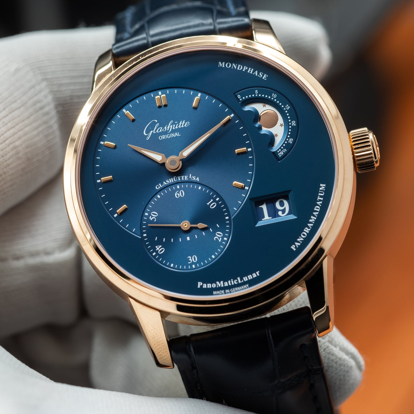 Glashütte Original PanoMaticLunar — Red Gold | Blue Dial | Ref. 1-90-02-11-35-61 | April 2026