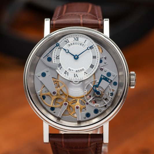 Breguet Tradition 7057 — 18K White Gold | Silver Guilloche Dial | Ref. 7057BB/11/9W6 | 2024