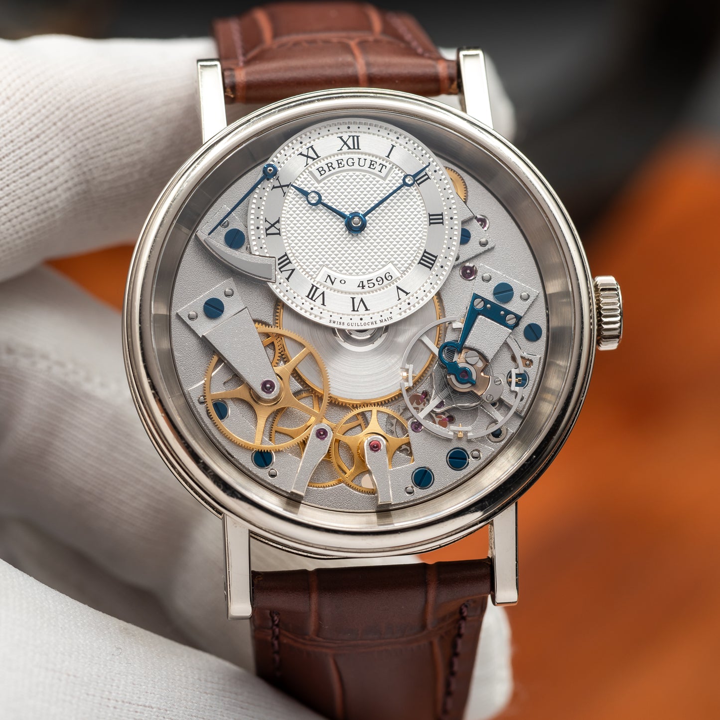 Breguet Tradition 7057 — 18K White Gold | Silver Guilloche Dial | Ref. 7057BB/11/9W6 | 2024