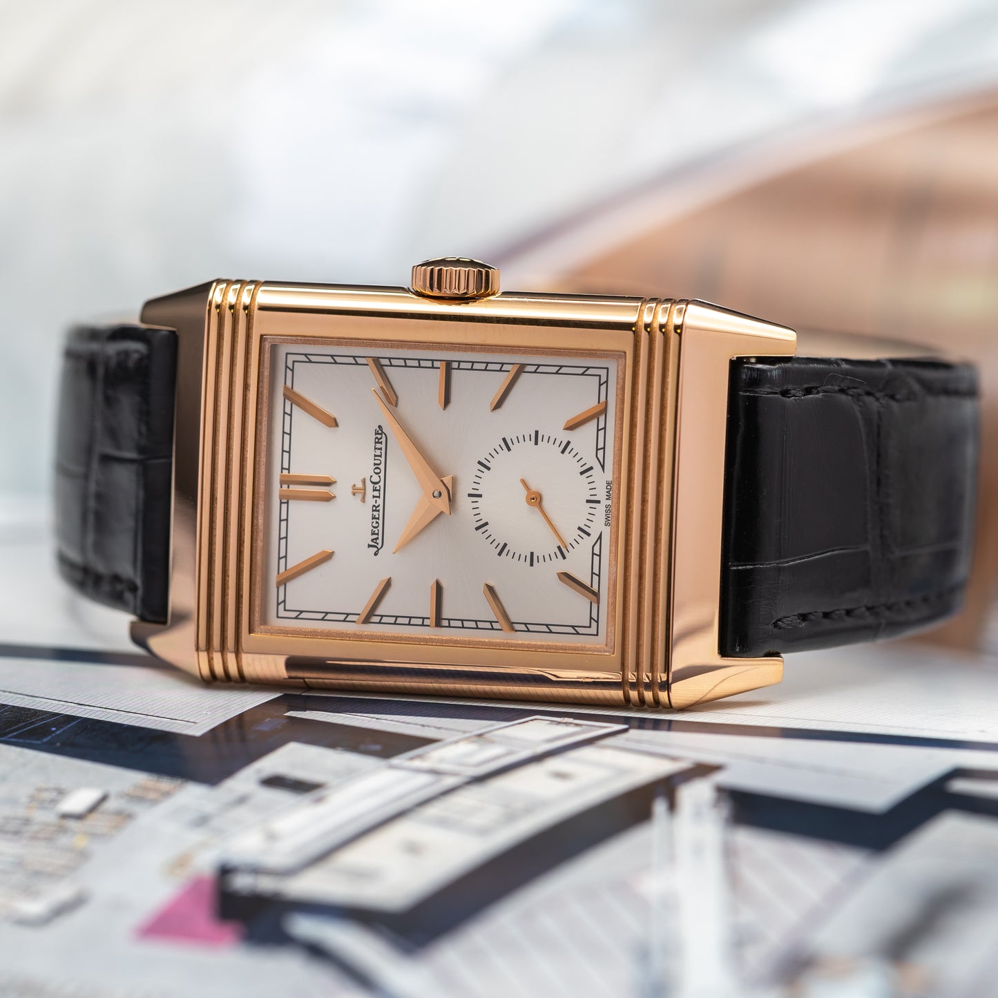 JLC Reverso Tribute Monoface Small Seconds — 18K Rose Gold | White Dial | Ref. Q7132521 | 2026