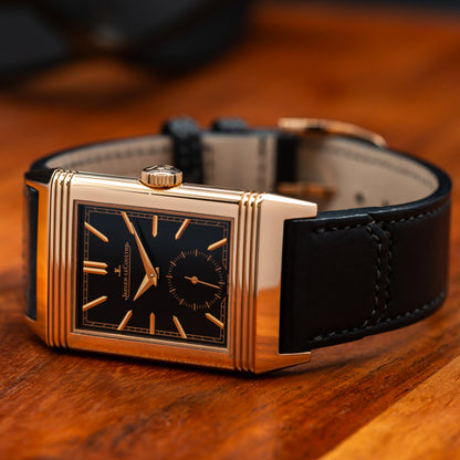 JLC Reverso Tribute Monoface Small Seconds — 18K Rose Gold | Black Dial | Ref. Q713257J | 2026