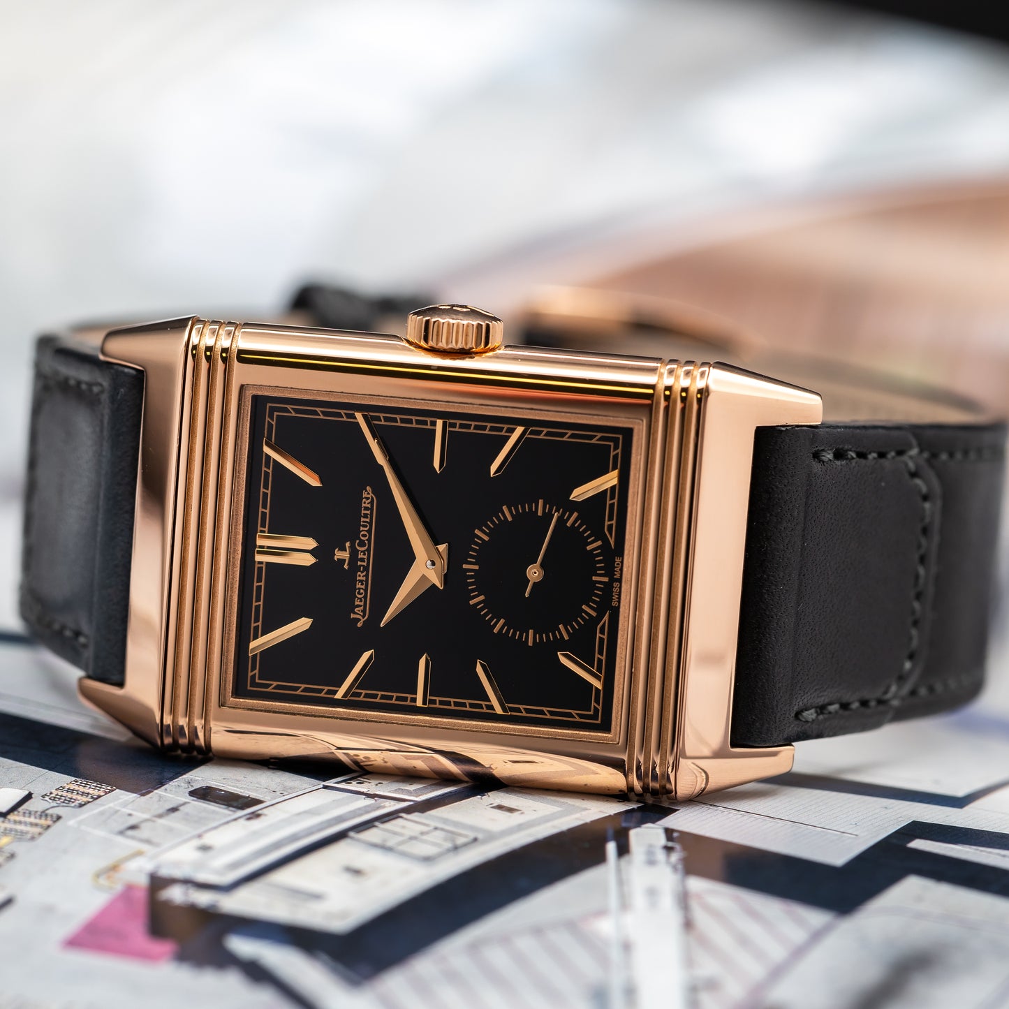 JLC Reverso Tribute Monoface Small Seconds — 18K Rose Gold | Black Dial | Ref. Q713257J | 2026