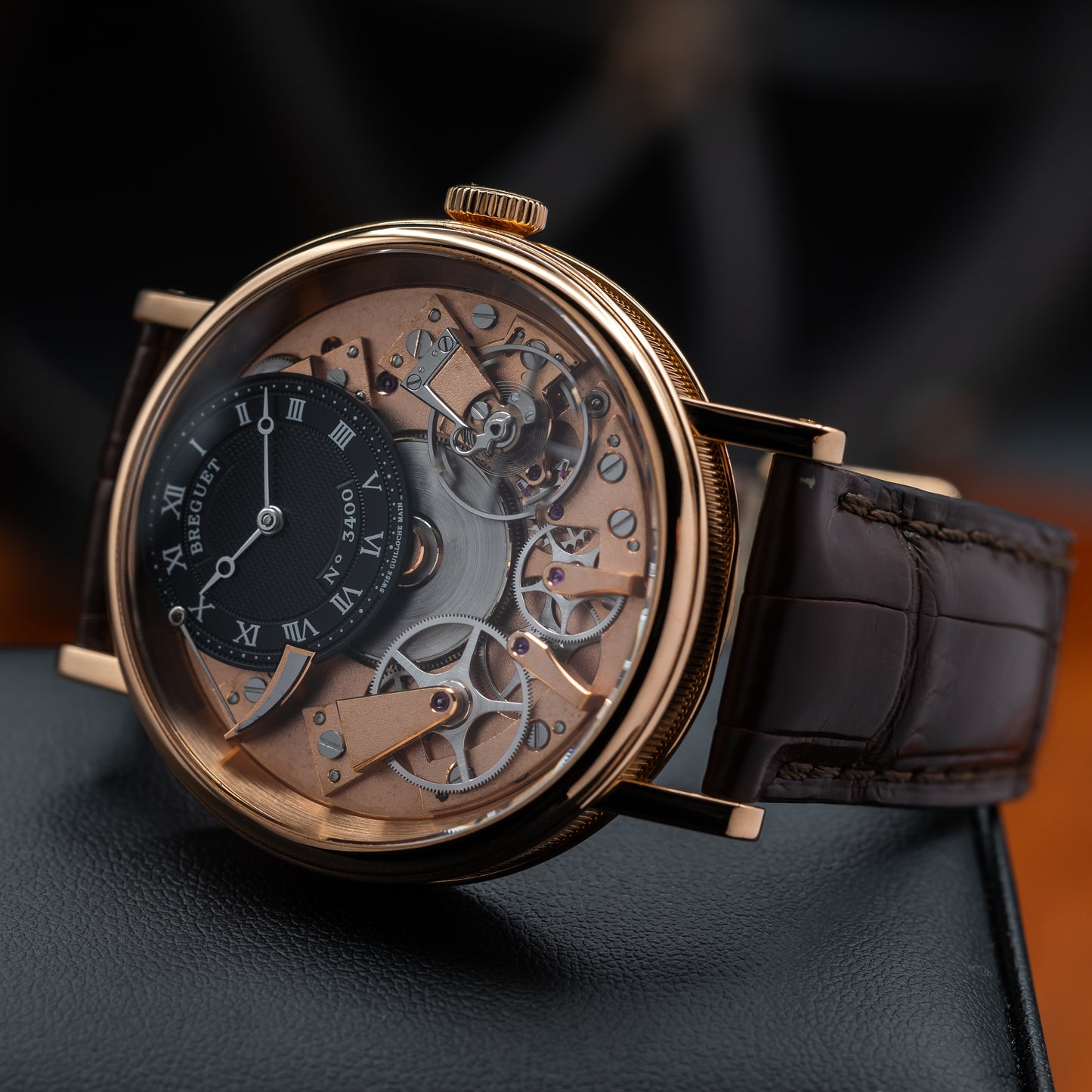 Breguet Tradition 7057 — Rose Gold | Black Guilloché Dial | Ref. 7057BR/G9/9W6 | 2024
