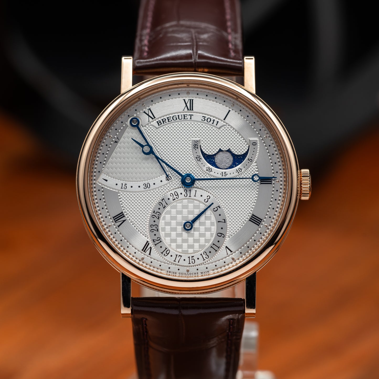 Breguet Classique Phase de Lune 7137 — Rose Gold | Silvered Guilloché Dial | Ref. 7137BR/15/9VU | 2023