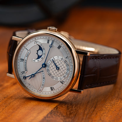 Breguet Classique Phase de Lune 7137 — Rose Gold | Silvered Guilloché Dial | Ref. 7137BR/15/9VU | 2023