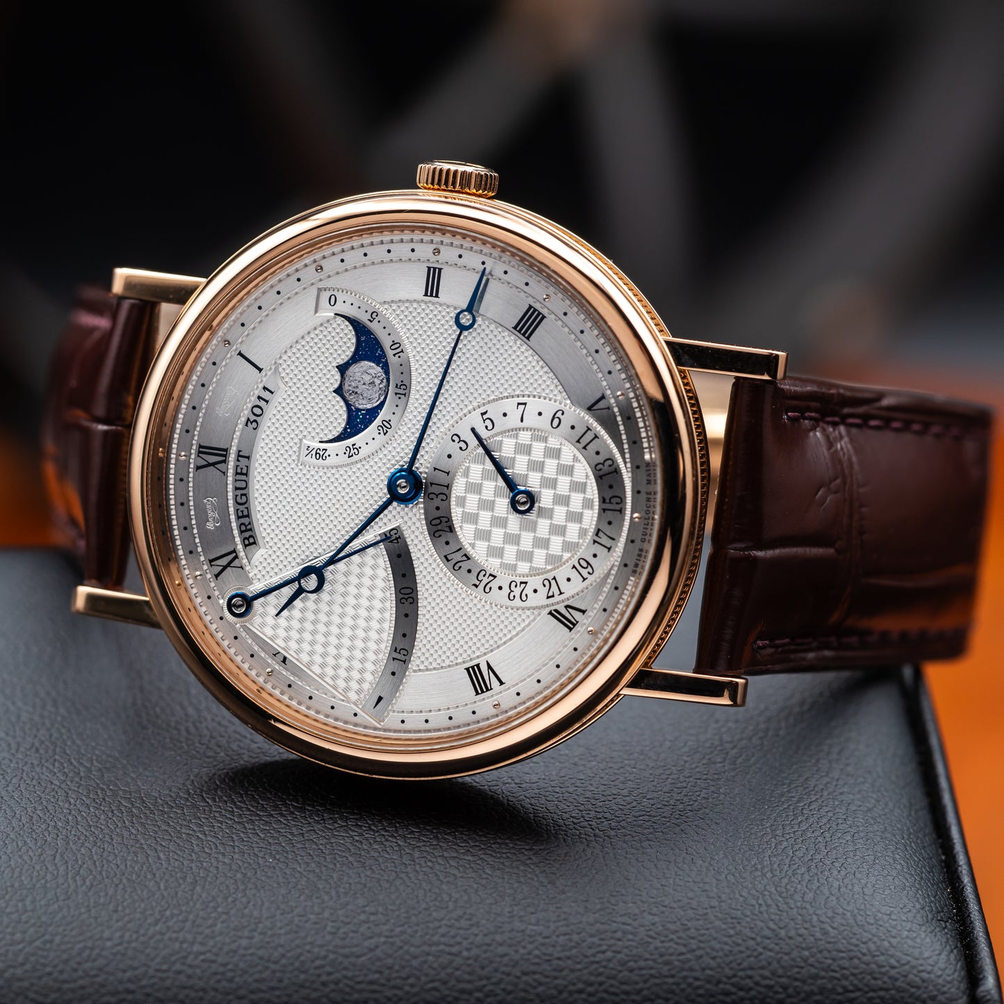 Breguet Classique Phase de Lune 7137 — Rose Gold | Silvered Guilloché Dial | Ref. 7137BR/15/9VU | 2023