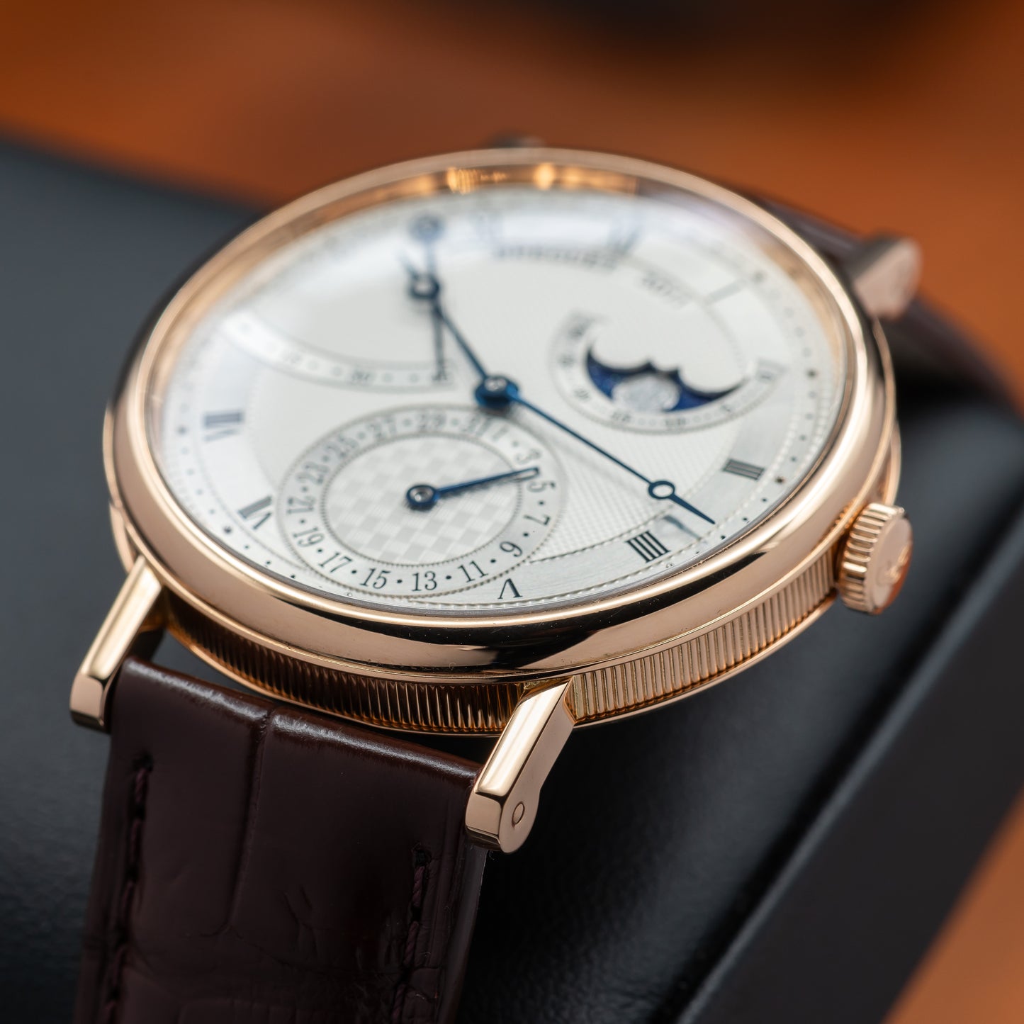 Breguet Classique Phase de Lune 7137 — Rose Gold | Silvered Guilloché Dial | Ref. 7137BR/15/9VU | 2023