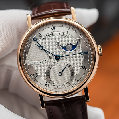 Breguet Classique Phase de Lune 7137 — Rose Gold | Silvered Guilloché Dial | Ref. 7137BR/15/9VU | 2023