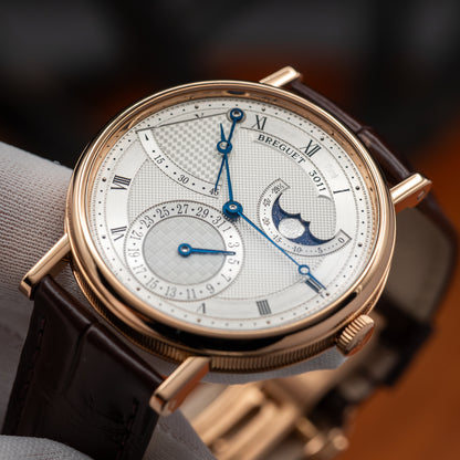 Breguet Classique Phase de Lune 7137 — Rose Gold | Silvered Guilloché Dial | Ref. 7137BR/15/9VU | 2023