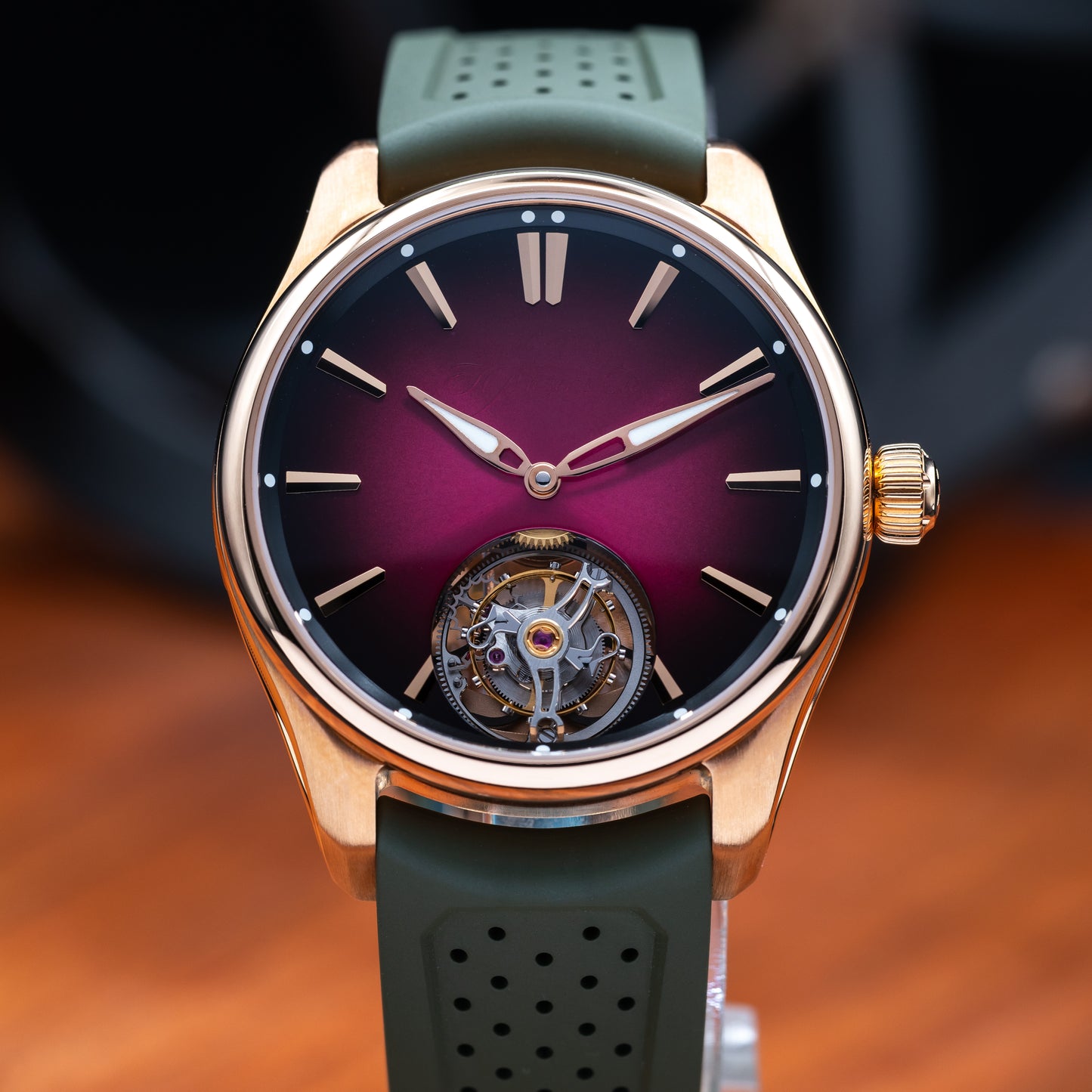 H. Moser & Cie Pioneer Tourbillon — Red Gold | Burgundy Fumé Dial | Ref. 3805-0400 | 2025