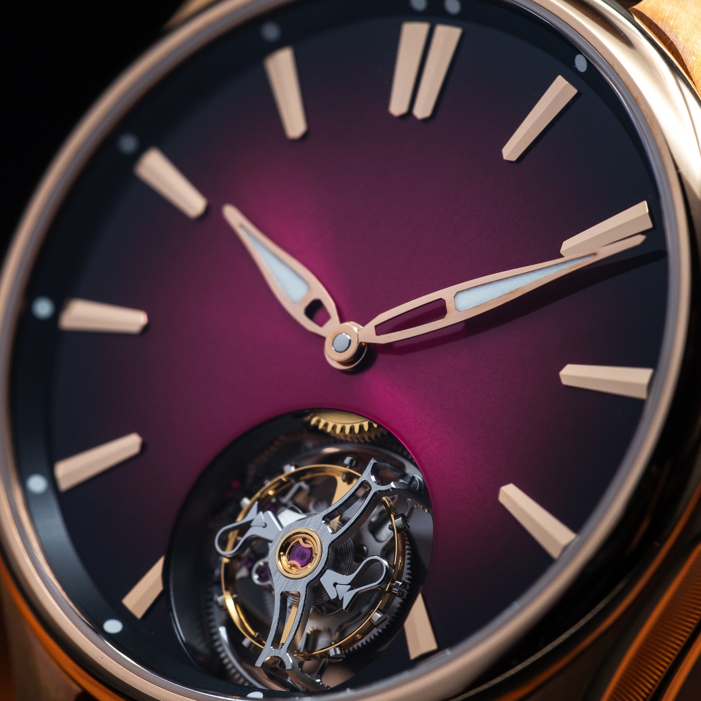 H. Moser & Cie Pioneer Tourbillon — Red Gold | Burgundy Fumé Dial | Ref. 3805-0400 | 2025
