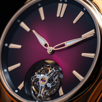 H. Moser & Cie Pioneer Tourbillon — Red Gold | Burgundy Fumé Dial | Ref. 3805-0400 | 2025