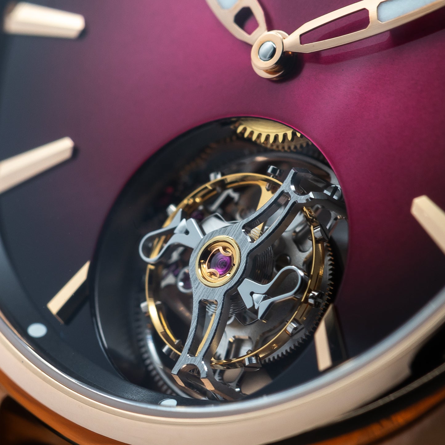 H. Moser & Cie Pioneer Tourbillon — Red Gold | Burgundy Fumé Dial | Ref. 3805-0400 | 2025