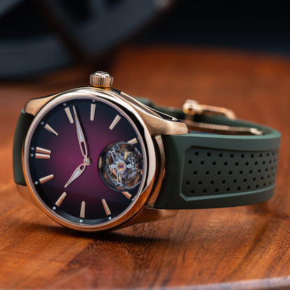 H. Moser & Cie Pioneer Tourbillon — Red Gold | Burgundy Fumé Dial | Ref. 3805-0400 | 2025