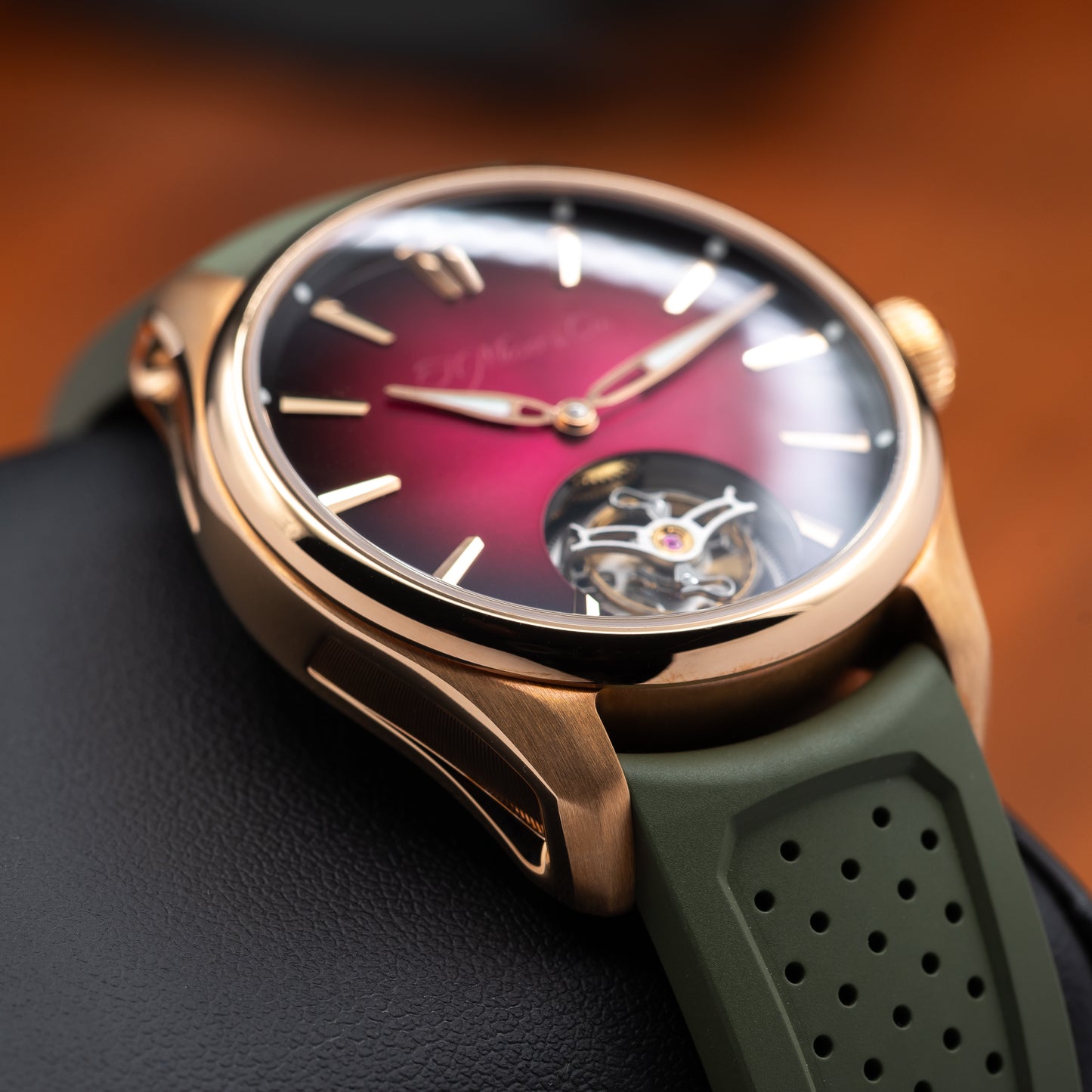 H. Moser & Cie Pioneer Tourbillon — Red Gold | Burgundy Fumé Dial | Ref. 3805-0400 | 2025