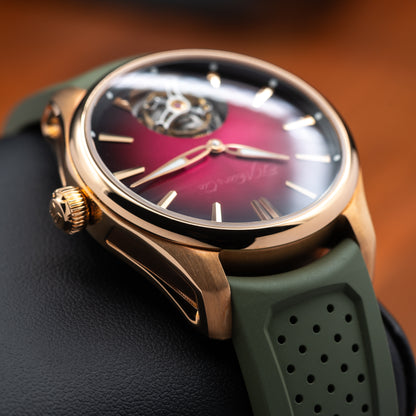 H. Moser & Cie Pioneer Tourbillon — Red Gold | Burgundy Fumé Dial | Ref. 3805-0400 | 2025