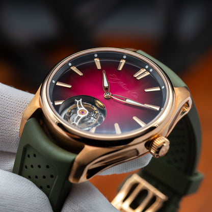 H. Moser & Cie Pioneer Tourbillon — Red Gold | Burgundy Fumé Dial | Ref. 3805-0400 | 2025