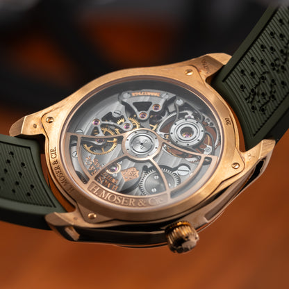 H. Moser & Cie Pioneer Tourbillon — Red Gold | Burgundy Fumé Dial | Ref. 3805-0400 | 2025