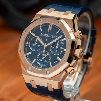 Audemars Piguet Royal Oak Selfwinding Chronograph — Pink Gold | Blue Dial | Ref. 26240OR.OO.D315CR.02 | 2025