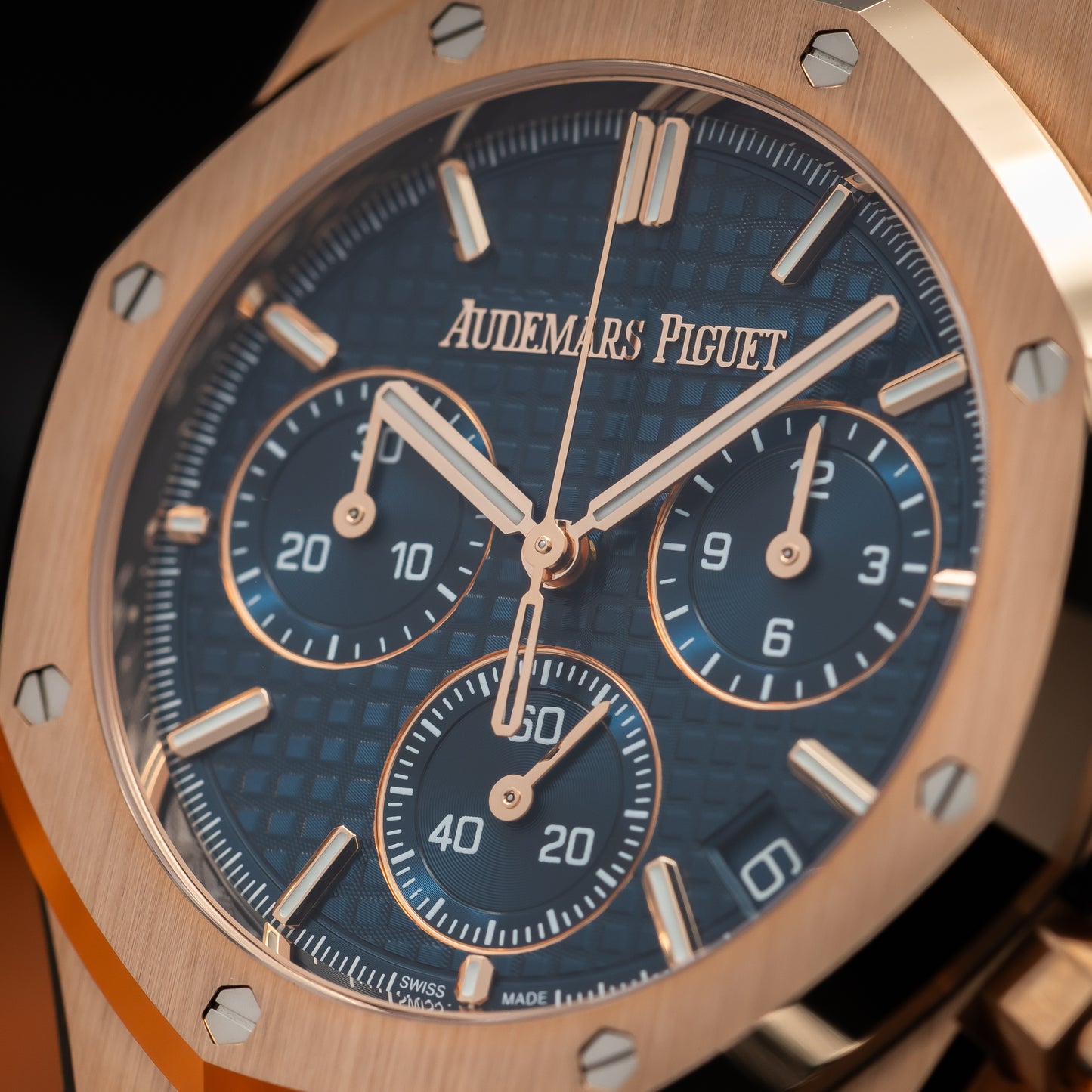Audemars Piguet Royal Oak Selfwinding Chronograph — Pink Gold | Blue Dial | Ref. 26240OR.OO.D315CR.02 | 2025