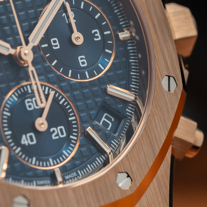 Audemars Piguet Royal Oak Selfwinding Chronograph — Pink Gold | Blue Dial | Ref. 26240OR.OO.D315CR.02 | 2025