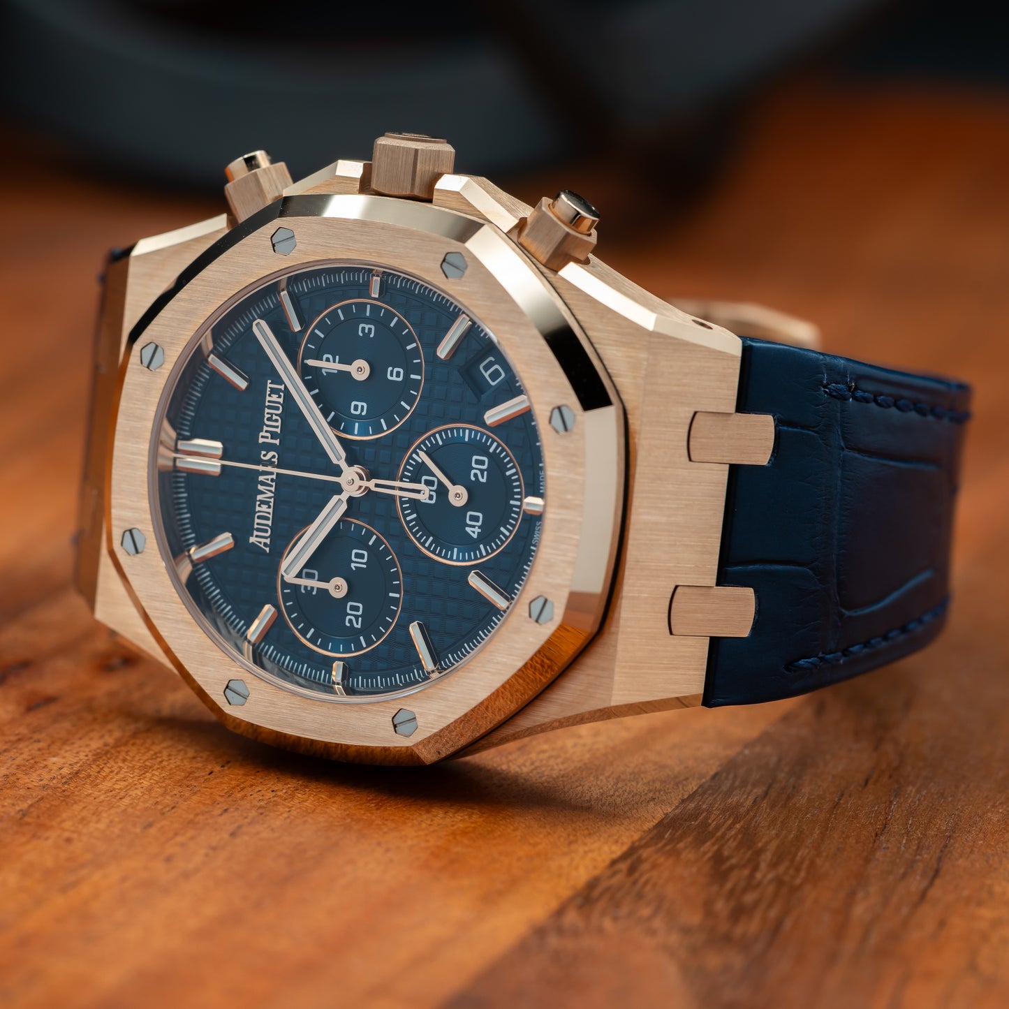 Audemars Piguet Royal Oak Selfwinding Chronograph — Pink Gold | Blue Dial | Ref. 26240OR.OO.D315CR.02 | 2025