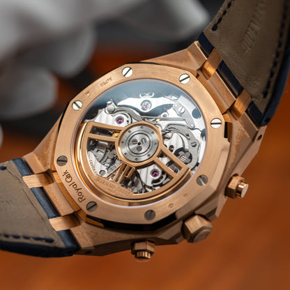 Audemars Piguet Royal Oak Selfwinding Chronograph — Pink Gold | Blue Dial | Ref. 26240OR.OO.D315CR.02 | 2025