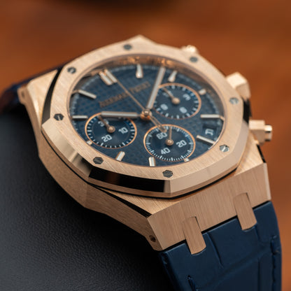 Audemars Piguet Royal Oak Selfwinding Chronograph — Pink Gold | Blue Dial | Ref. 26240OR.OO.D315CR.02 | 2025