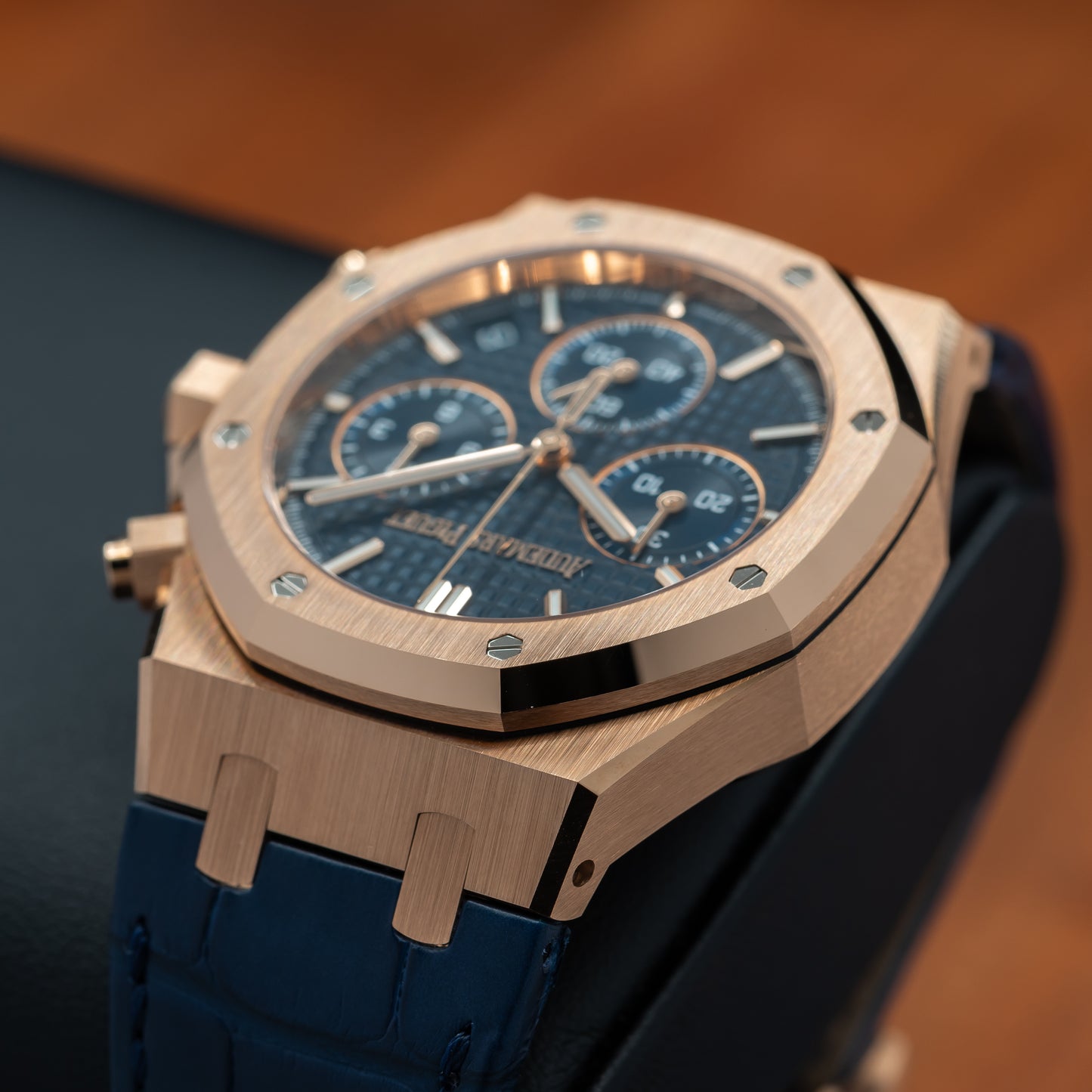 Audemars Piguet Royal Oak Selfwinding Chronograph — Pink Gold | Blue Dial | Ref. 26240OR.OO.D315CR.02 | 2025