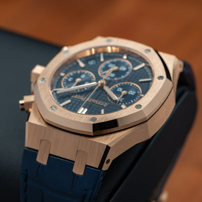 Audemars Piguet Royal Oak Selfwinding Chronograph — Pink Gold | Blue Dial | Ref. 26240OR.OO.D315CR.02 | 2025
