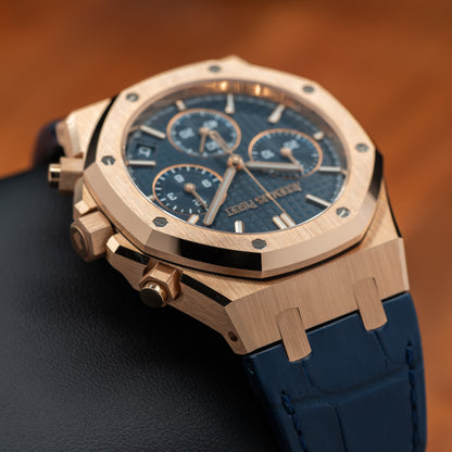 Audemars Piguet Royal Oak Selfwinding Chronograph — Pink Gold | Blue Dial | Ref. 26240OR.OO.D315CR.02 | 2025