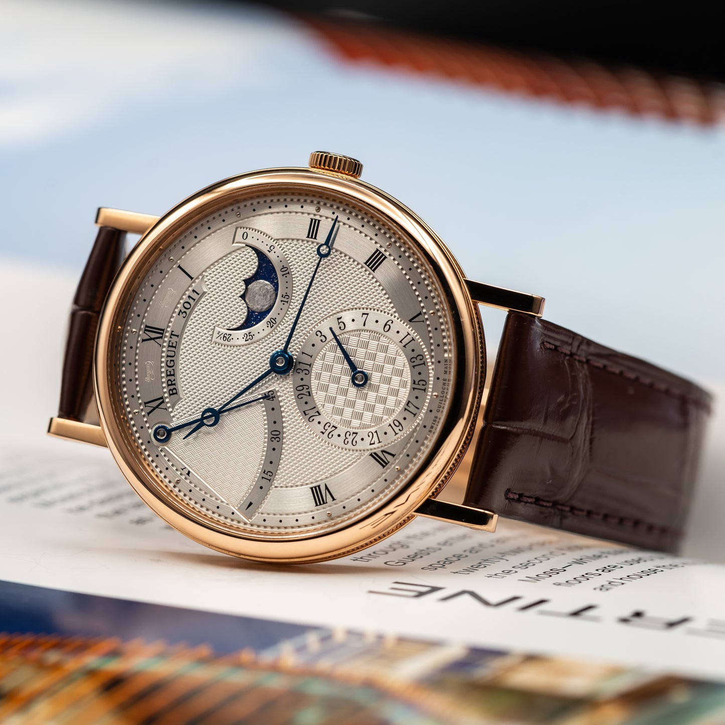 Breguet Classique Phase de Lune 7137 — Rose Gold | Silvered Guilloché Dial | Ref. 7137BR/15/9VU | 2023