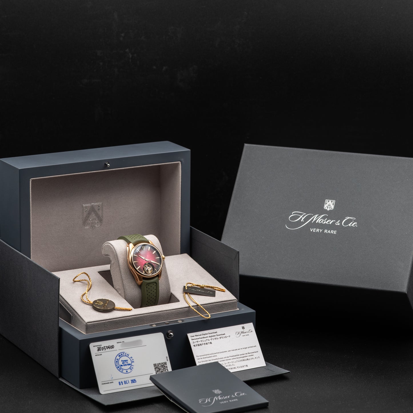 H. Moser & Cie Pioneer Tourbillon — Red Gold | Burgundy Fumé Dial | Ref. 3805-0400 | 2025