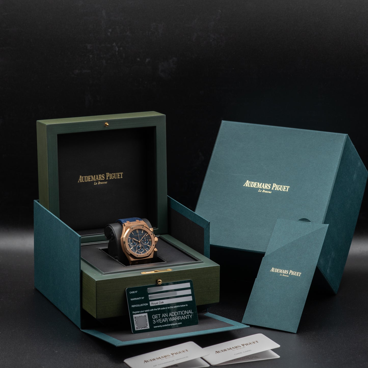 Audemars Piguet Royal Oak Selfwinding Chronograph — Pink Gold | Blue Dial | Ref. 26240OR.OO.D315CR.02 | 2025