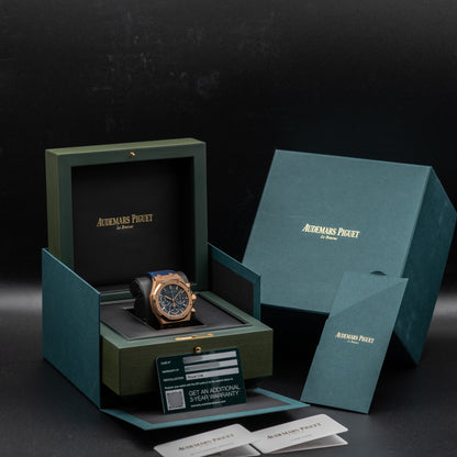 Audemars Piguet Royal Oak Selfwinding Chronograph — Pink Gold | Blue Dial | Ref. 26240OR.OO.D315CR.02 | 2025
