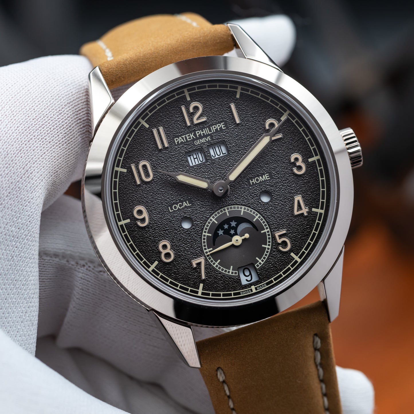 Patek Philippe Annual Calendar Travel Time — White Gold | Charcoal Dial | Ref. 5326G-001 | 2026