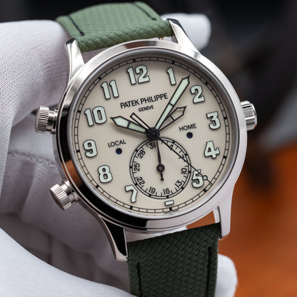 Patek Philippe Calatrava Pilot Travel Time — White Gold | Ivory Dial | Ref. 5524G-010 | 2026